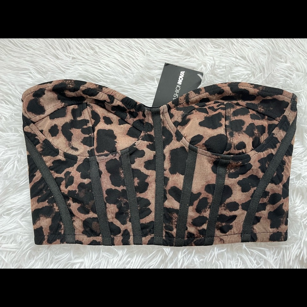 NWT FN cheetah print corset